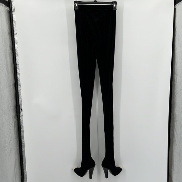 ❌SOLD❌ Saint Laurent Velvet Phantom Pantaboots Nero & Pearl WAIST 34 \ SHOES 38 - Picture 14 of 17